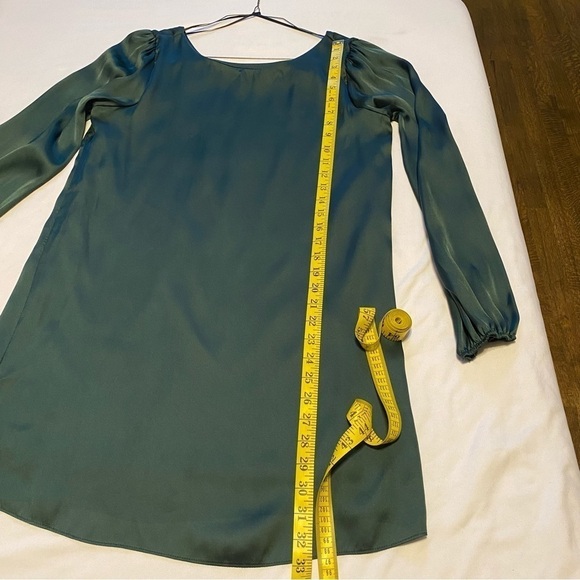 Nymphe Shirt Rich Green Longline Fully Lined Body Silky Forest Fairy Sz S/M - Picture 8 of 9